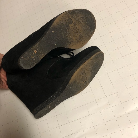 Nine West suede black very comfortable wedge boots with laces - Picture 9 of 17